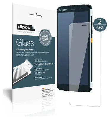 Produktbild von 2x Schutzfolie für RugGear RG850 - Anti-Shock 9H Folie dipos Glass Displayfolie