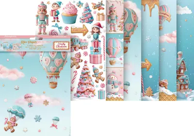 Produktbild von Motiv-Strohseiden  Sortiment "Candy Christmas", DIN A4 , 6er-Set