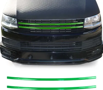 Obrázek produktu pro Lišty mřížky chladiče Lišty mřížky chladiče pro VW T6 Transporter 2015-2019 chrom zelená 2x