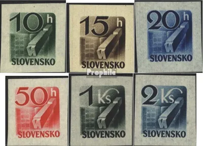 Produktbild von Briefmarken Slowakei 1943 Mi 115-120 (kompl.Ausg.) postfrisch Zeitungsmarken