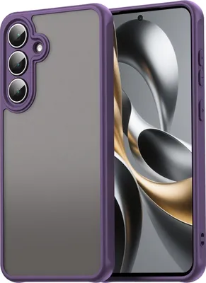Produktbild von Matte Hülle für Samsung Galaxy S25 FE Stoßfest Matt Back Cover in Lila