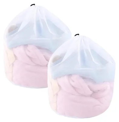 Obrázok produktu pre Sieťky do práčky, 2 kusy, 40x30 cm, s jemnou sievkou a sťahovacím šnúrkou, opakovane použiteľné
