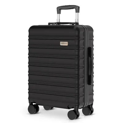 Produktbild von 20 Zoll Hartschalen-Trolley Hartschalenkoffer aus ABS Material / Reisekoffer 4 Rollen, M/40L, Schwarz, TSA-Zahlenschloss