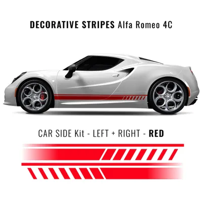 Obrázek produktu pro Samolepicí pruhy červené pro Alfa Romeo 4C