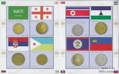 Produktbild von Briefmarken UNO - Genf 2012 Mi 780-787 Kleinbogen (kompl.Ausg.) postfrisch Flaggen und Münzen
