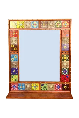 Produktbild von SIT Möbel Spiegel | mit Ablage | Akazie, Metall | bunt | B 65 x T 13 x H 80,5 cm | 21006-98 | Serie CHITRA