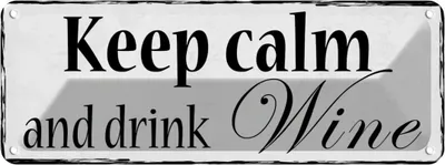 Produktbild von vianmo Blechschild 10x27 cm Keep Calm and drink wine Yoga