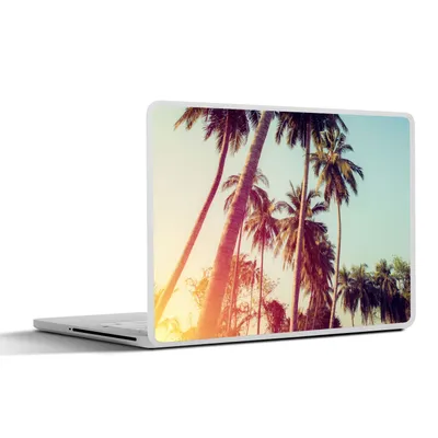 Produktbild von MuchoWow® Laptop Aufkleber Sticker Cover Palme - Sommer - Retro - Sonne 25x18 cm - Laptop-Deko