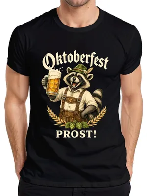 Zdjęcie produktu dla , damska koszula, męskie spodnie skórzane (Lederhosen), koszulka męska, czarna, rozmiar M
