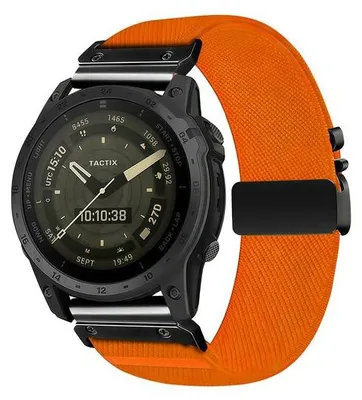 Produktbild von By Qubix Nylonarmband mit Parachute-Verschluss - Orange - passend für Garmin Fenix 7X / 6X / 5X