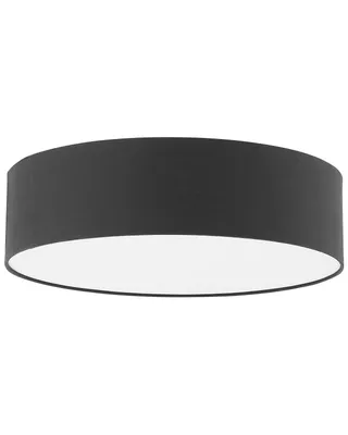 Produktbild von BELIANI Deckenleuchte Schwarz Stoffschirm rund flach ø45 cm Trommelform Moderne Deckenlampe
