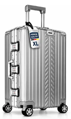 Produktbild von WINLIFE® 75cm XL Hartschalenkoffer Aufgabegepäck Alu-Rahmen, ABS, TSA-Schloss, 4 Rollen, leichter & robuster Reisekoffer, großer Trolley Silber