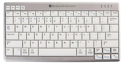Obrázok produktu pre BakkerElkhuizen UltraBoard 950 Wireless, Mini, Bezdrôtový, Bluetooth, Nožnicový spínač, QWERTZ, Svetlo šedá, Biela