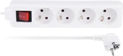 Zdjęcie produktu dla LIBOX Przedłużacz z Uziemieniem na 4 Gniazda z Włącznikiem 1,5M 2300W Biały