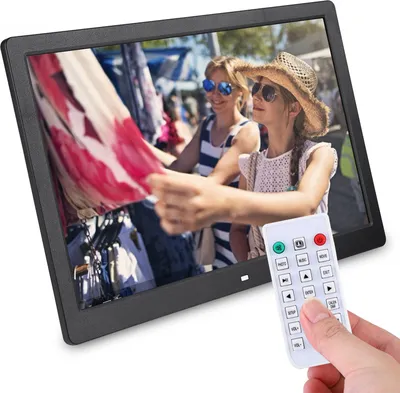 Obrázok produktu pre 15,4-palcový digitálny fotorámik s rozlíšením 1280 × 800 HD, budíkom a diaľkovým ovládaním (čierny)