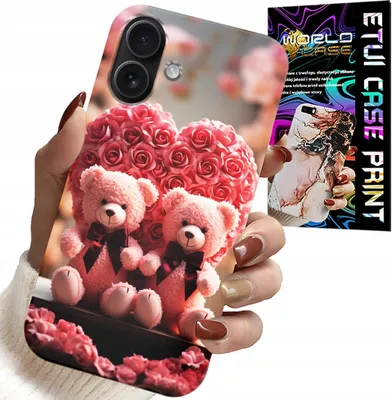Obrázek produktu pro Etui Do Iphone 17 - Rodzinka Różanych Misiów Serce + Szkło