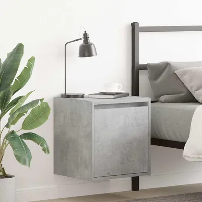 Image de vidaXL Tables de chevet murales 2 pcs. Gris béton 38x34x40 cm
