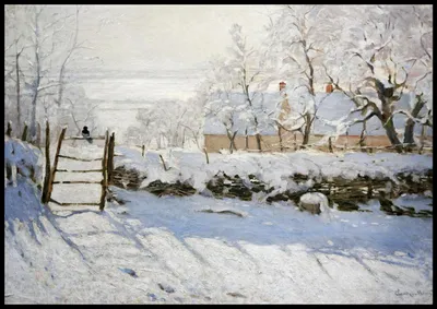 Image de Affiche 100 x 70 cm The Magpie, Monet Vintage pour le salon
