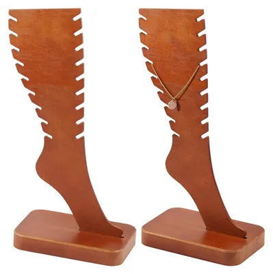 2er Set Fußförmiger Armbandständer aus Holz, 16,8x11x35,2 cm