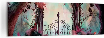Produktbild von Bild auf Leinwand - Leinwandbild - Einteilig - Fantasie Tor Garten - 160x50cm - Wand Bild - Wanddeko - Wandbilder - Leinwanddruck - Bilder - Wanddekoration - Leinwand bilder - Wandbild - AB160x50-4517