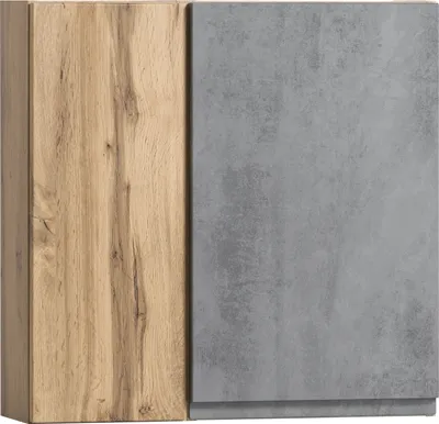 Produktbild von Hängeschrank >Paris< in betongrau, wotaneiche, MDF - 65x64x20cm (BxHxT)