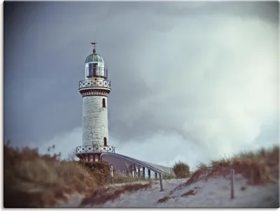 Produktbild von ARTland Leinwandbild Der Warnemünder Leuchtturm Größe: 80x60 cm