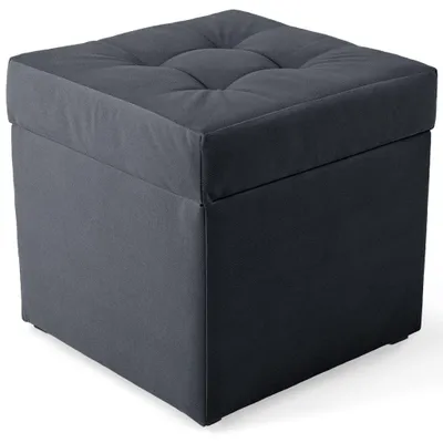 Obrázek produktu pro MG Design, podnožka s úložným prostorem, tmavě šedá, 45x45 cm - objem úložného prostoru 50 litrů, nosnost až 300 kg, matný povrch, snadno se čistí, vhodná do obývacího pokoje i chodby