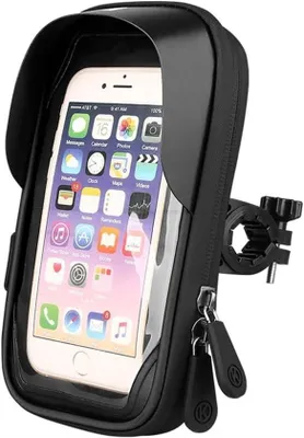 Produktbild von Universelle Fahrradhalterung für Smartphones mit wasserdichter Schutzhülle und 360° Drehung
