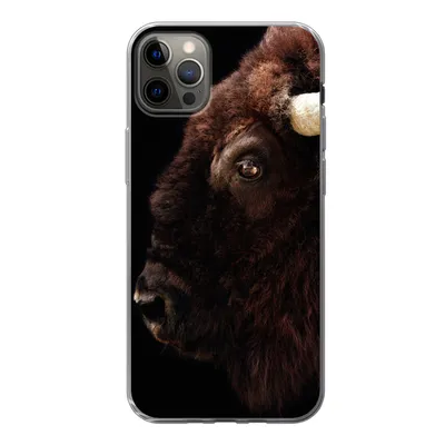 Produktbild von MuchoWow® Handyhülle Schutzhülle Hülle für iPhone 13 Pro Max Bison - Horn - Porträt Silikon Softcase Handy Hülle - Mobiltelefon