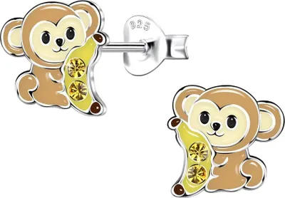 Produktbild von Kinder Ohrstecker „Affe“: Ohrringe Silber 925