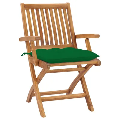 Image de Chaises de jardin pliantes avec coussins 6 pcs. Bois massif teck