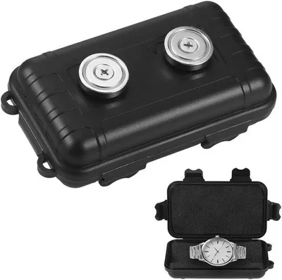 Image de Coffre-fort à clés dissimulé - Boîte de rangement magnétique étanche - Noir - Porte-clés extérieur - Sûr et stable - Indispensable pour les voyages