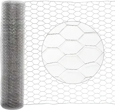 Produktbild von Drahtzaun 10m/25m Sechseckgeflecht verzinkt Kaninchendraht Silber Maschenweite 27mm Volierendraht Drahtgeflecht - 25m x 50cm (LxH)