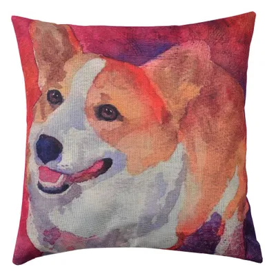 Produktbild von Clayre & Eef Kissenbezug 43x43 cm Braun Rot Polyester Quadrat Hund