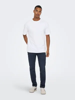 Produktbild von ONLY & SONS Slim Fit Jeans Basic Denim Hose ONSLOOM Tapered Trousers Stoned Washed Größe: 34W / 36L