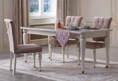 Produktbild von Casa Padrino Luxus Barock Esstisch Weiß / Gold - Prunkvoller Massivholz Esszimmertisch im Barockstil - Barock Esszimmer Möbel - Luxus Esszimmer Möbel im Barockstil - Edel & Prunkvoll