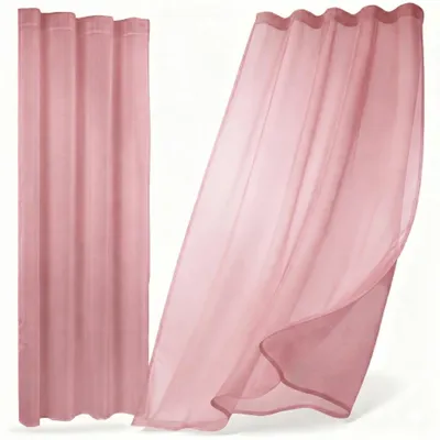 Immagine prodotto di Beautex Gardine Dolly, tenda trasparente, disponibile con sistema di fissaggio a volant o con occhielli, dimensioni e colore personalizzabili, 290x250 cm, color rosa antico