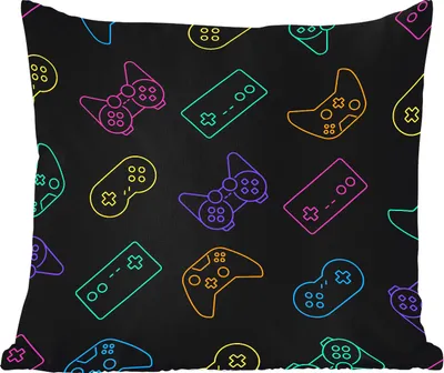 Produktbild von MuchoWow® Outdoor Kissen - Spiele - Muster - Controller - 40x40 cm - Wetterfest - Lounge Kissen - Kopfkissen - Interieur - Polster mit Bild