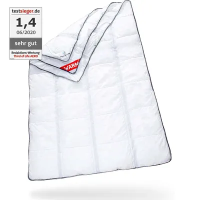 Produktbild von AERO ActiveClima Bettdecke mit innovativer Climabalance®-Technologie, 4 Jahreszeiten Bettdecke mit drei Lagen, weiß, 155 x 220 cm