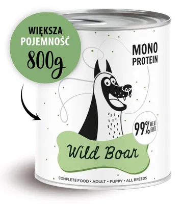 Zdjęcie produktu dla Karma mokra dla psa Paka Zwierzaka Pepe Wild Boar 99% dziczyzna 800g