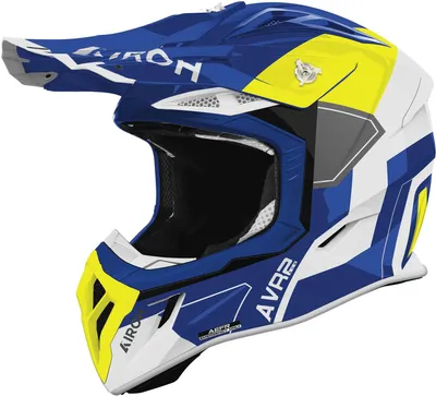 Produktbild von Airoh Aviator Ace 2 Shield Motocross Helm, blau/weiß/neon-gelb, M (57/58)