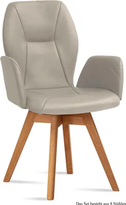 Produktbild von Armlehnstuhl drehbar (8er-Set) Draia 58x92x60 Eiche geölt/Natur