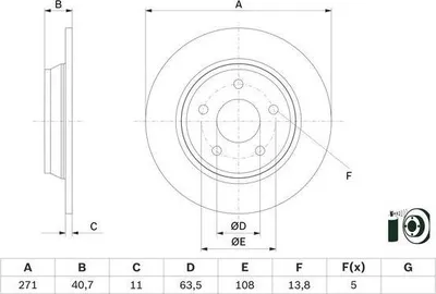 Produktbild von 2x BOSCH Bremsscheibe 0 986 479 F78 für FORD Focus Mk4 Turnier (HP) 40 7mm 271mm