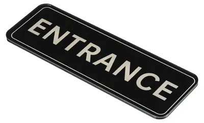EINGANG Schild Acryl 9" x 3" selbstklebend Wandmontage schwarz