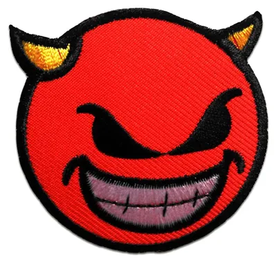 Produktbild von Teufel Devil - Aufnäher, Bügelbild, Aufbügler, Applikationen, Patches, Flicken, Zum Aufbügeln, Größe: 6,5 x 6,3 cm