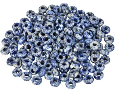 Productafbeelding van Edelsteen kralen, rondelle vorm, groot gat, sodaliet, 14x8mm, 20 stuks, voor sieraden maken, doe-het-zelf
