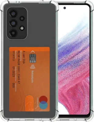 Immagine prodotto di Smartphonica Custodia per telefono adatta a Samsung Galaxy A53 5G con portacarte in silicone traslucido - Custodia backcover antiurto in TPU trasparente con slot per carte di credito