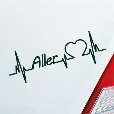 Produktbild von Auto Aufkleber Aller Herz Puls Fluss River Wasser Water Liebe Love 19x7 cm Dunkelgrün Sticker Heckscheibenaufkleber