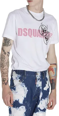 Produktbild von Dsquared2 Doodle Logo Face T Shirt Herren weiß