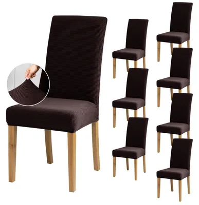 Immagine prodotto di Copertura elastica per sedie, set da 8, con supporto per la schienale, in poliestere/Spandex